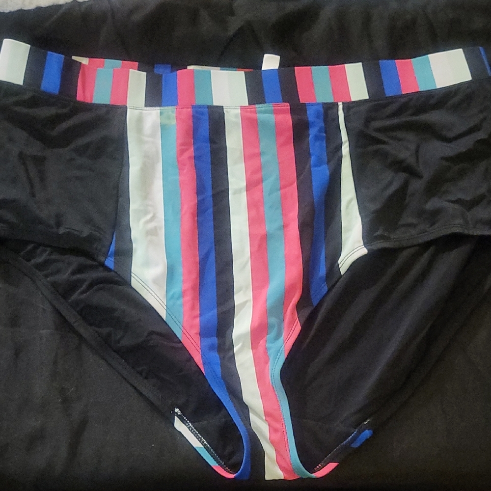 Striped Swimsuit Bottom High Rise